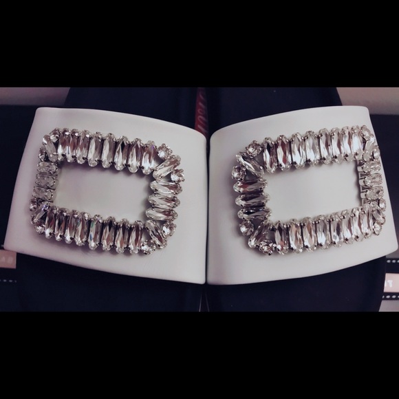 Roger Vivier Slidy Viv Strass Buckle Flat Sandals - Picture 6 of 8